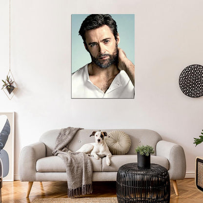 Hugh Jackman Amazing Portrait Beard Handsome Hot Wall Art Print Poster