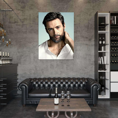 Hugh Jackman Amazing Portrait Beard Handsome Hot Wall Art Print Poster