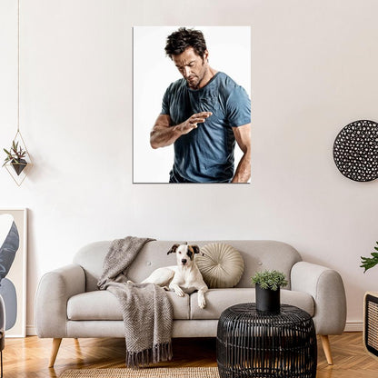 Hugh Jackman Handsome Hot Badass Actor Muscles Body Wall Art Print Poster
