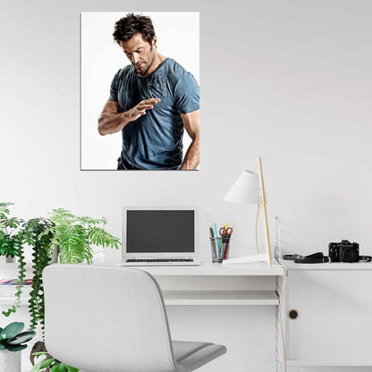 Hugh Jackman Handsome Hot Badass Actor Muscles Body Wall Art Print Poster