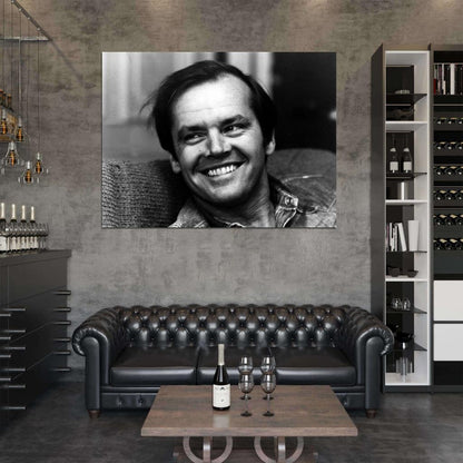 Jack Nicholson BW Portrait Smile Handsome Young Rare Wall Art Print Poster