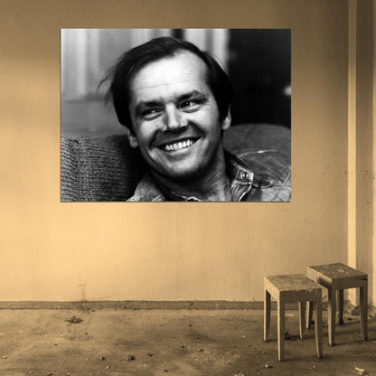 Jack Nicholson BW Portrait Smile Handsome Young Rare Wall Art Print Poster