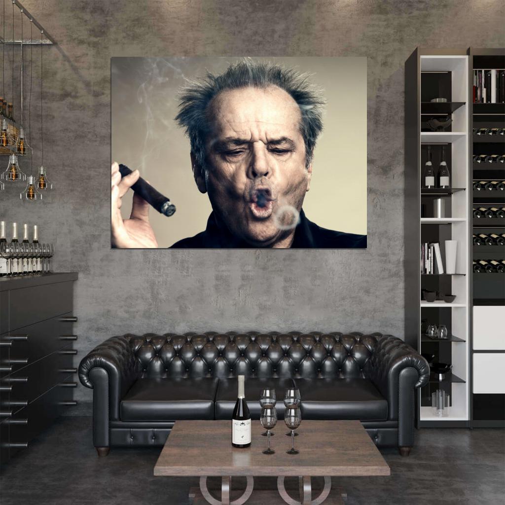 Jack Nicholson Portrait Cigar Hair Amazing Actor Wall Art Print Poster
