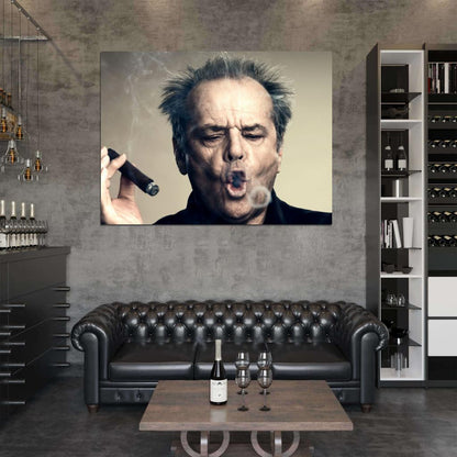 Jack Nicholson Portrait Cigar Hair Amazing Actor Wall Art Print Poster
