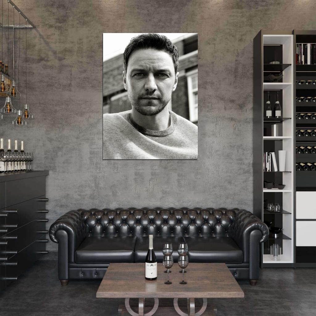 James McAvoy Amazing BW Portrait Elegant Charming Rare Wall Art Print Poster