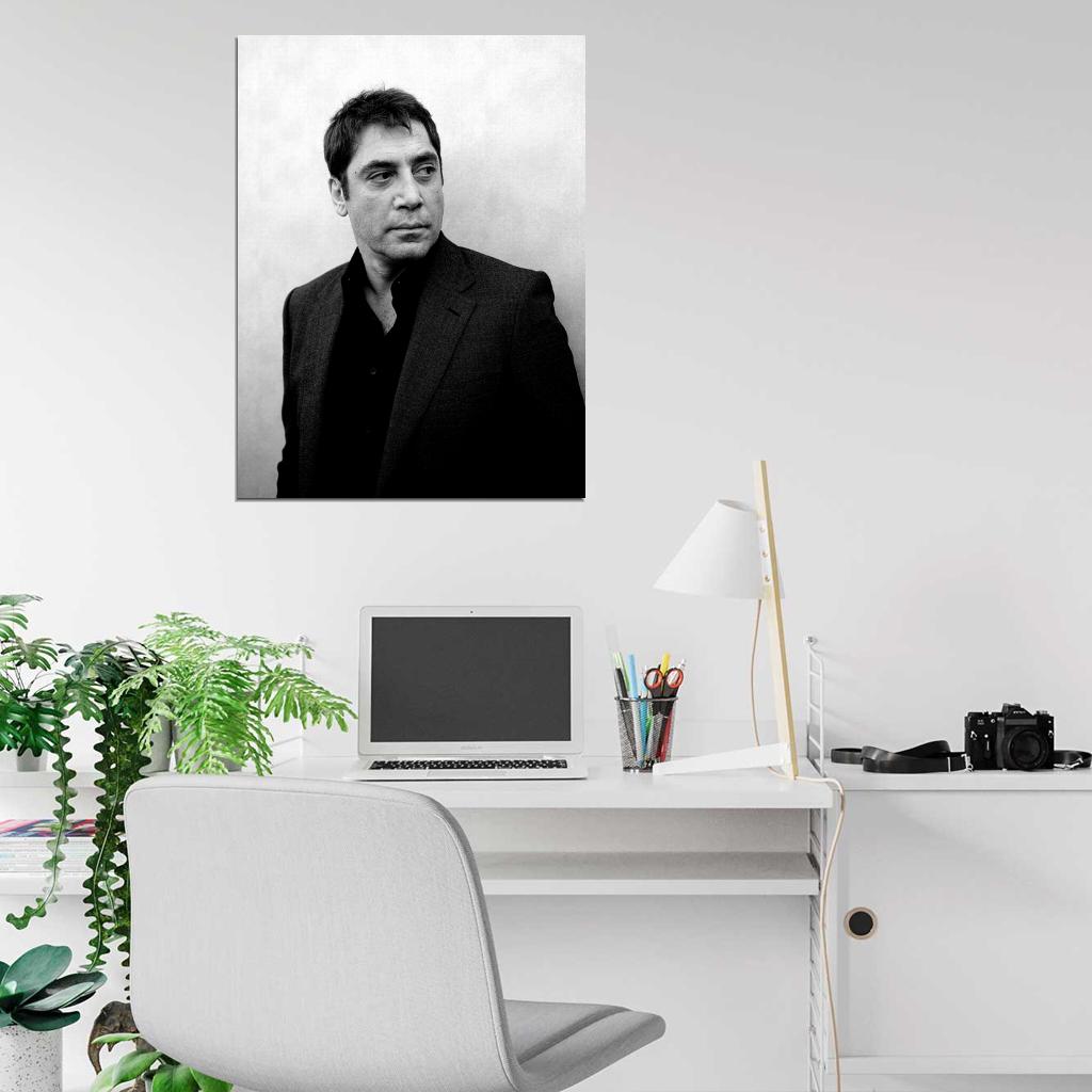 Javier Bardem BW Portrait Suit Handsome Actor Rare Wall Art Print Poster
