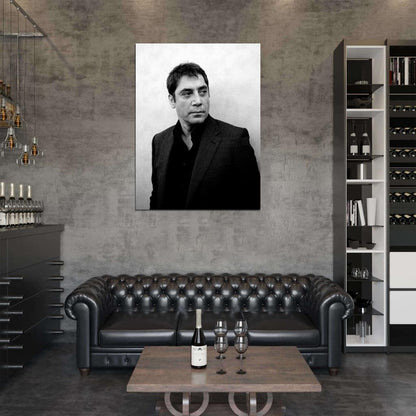 Javier Bardem BW Portrait Suit Handsome Actor Rare Wall Art Print Poster