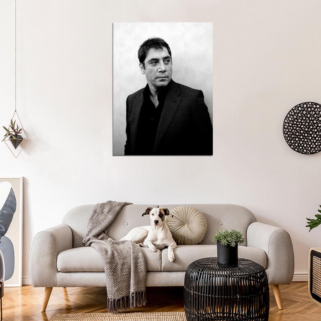 Javier Bardem BW Portrait Suit Handsome Actor Rare Wall Art Print Poster