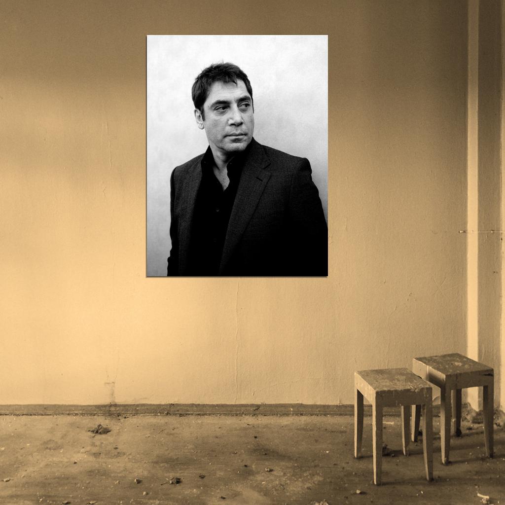 Javier Bardem BW Portrait Suit Handsome Actor Rare Wall Art Print Poster