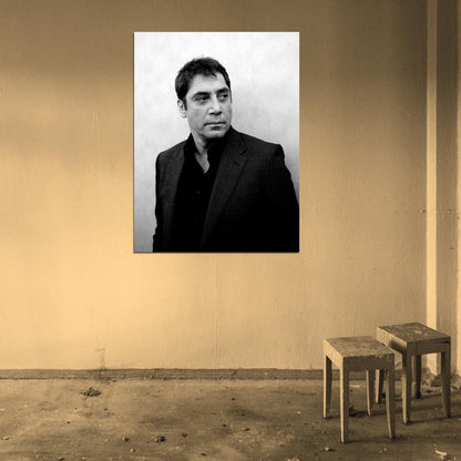 Javier Bardem BW Portrait Suit Handsome Actor Rare Wall Art Print Poster