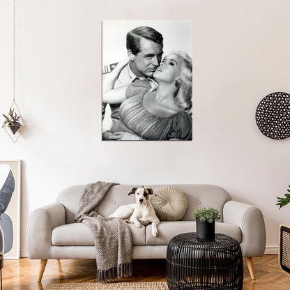 Jayne Mansfield Cary Grant BW Hot Sexy Retro Rare Wall Art Print Poster