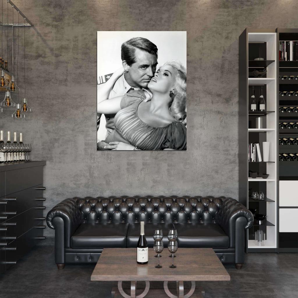 Jayne Mansfield Cary Grant BW Hot Sexy Retro Rare Wall Art Print Poster