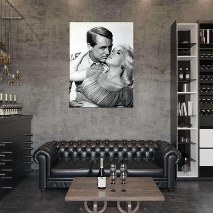 Jayne Mansfield Cary Grant BW Hot Sexy Retro Rare Wall Art Print Poster