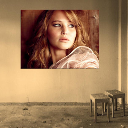 Jennifer Lawrence Amazing Portrait Eyes Hot Actress Wall Art Print Poster