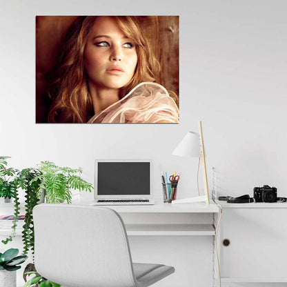 Jennifer Lawrence Amazing Portrait Eyes Hot Actress Wall Art Print Poster