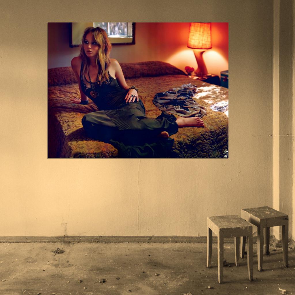 Jennifer Lawrence Dress Bed Romantic Hot Sexy Rare Wall Art Print Poster