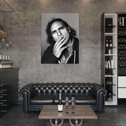 Joaquin Phoenix BW Portrait Long Hair Handsome Rare Wall Art Print Poster