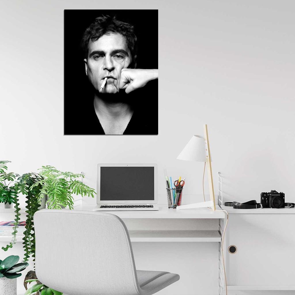 Joaquin Phoenix BW Portrait Fist Punch Handsome Rare Wall Art Print Poster