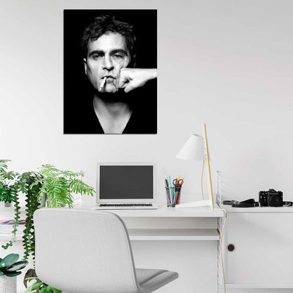 Joaquin Phoenix BW Portrait Fist Punch Handsome Rare Wall Art Print Poster