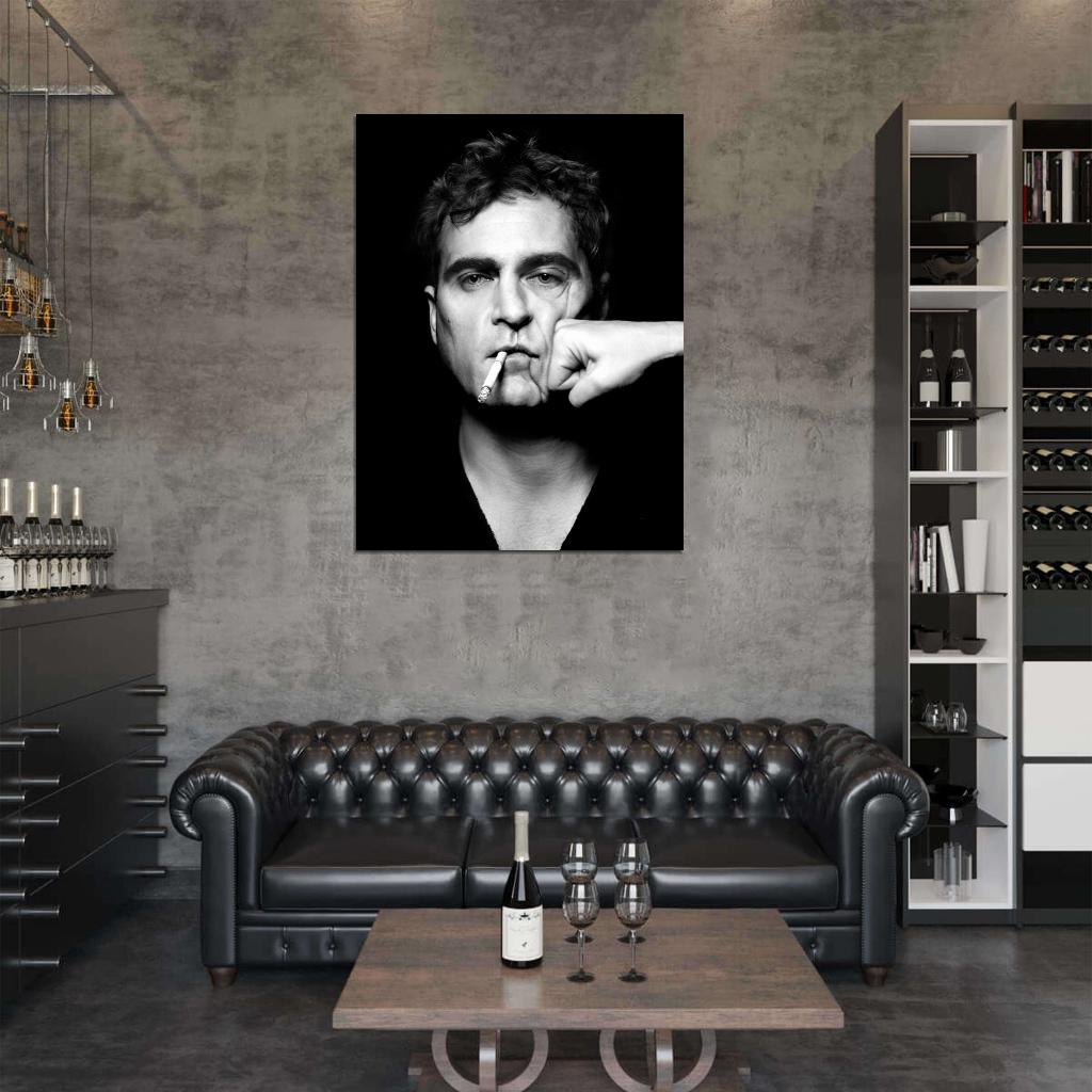 Joaquin Phoenix BW Portrait Fist Punch Handsome Rare Wall Art Print Poster