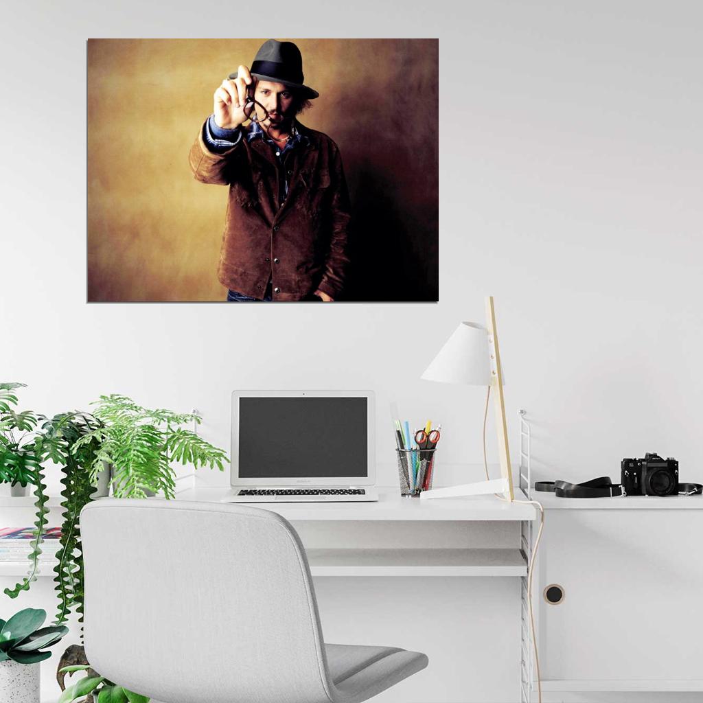 Johnny Depp Glasses Hat Jacket Hot Handsome Actor Wall Art Print Poster