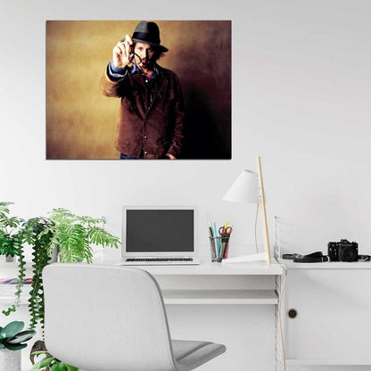 Johnny Depp Glasses Hat Jacket Hot Handsome Actor Wall Art Print Poster