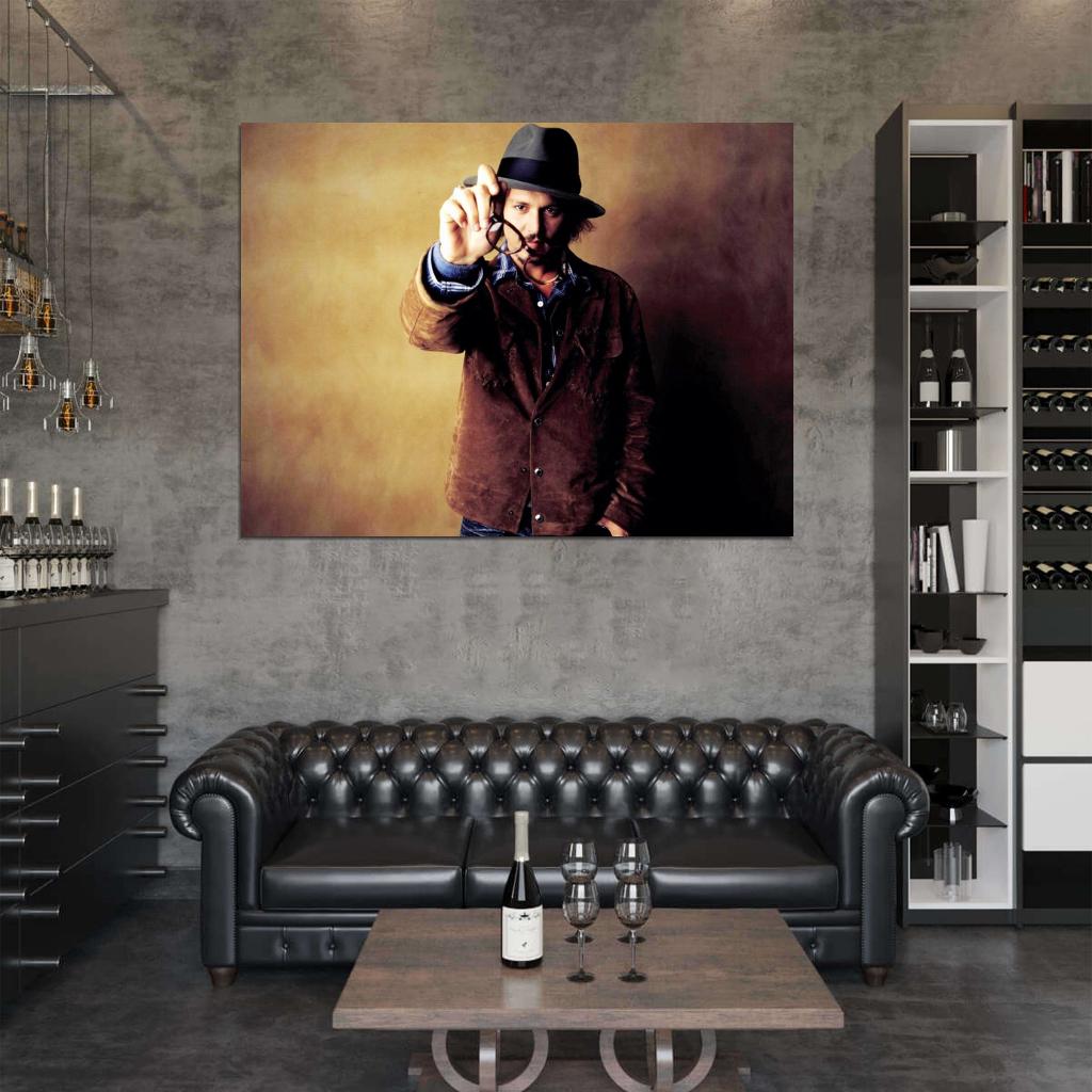 Johnny Depp Glasses Hat Jacket Hot Handsome Actor Wall Art Print Poster
