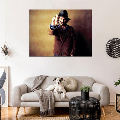 Johnny Depp Glasses Hat Jacket Hot Handsome Actor Wall Art Print Poster