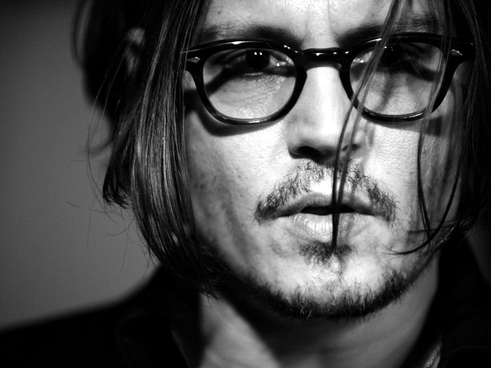 Johnny Depp Amazing BW Portrait Glasses Hot Handsome Wall Art Print Poster
