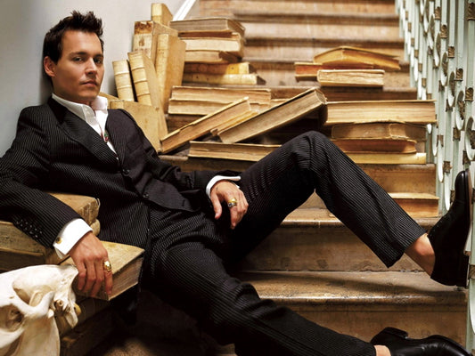 Johnny Depp Suit Books Hot Young Handsome Actor Rare Wall Art Print Poster