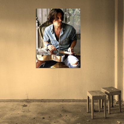Johnny Depp Guitar Hot Charming Handsome Amazing Rare Wall Art Print Poster