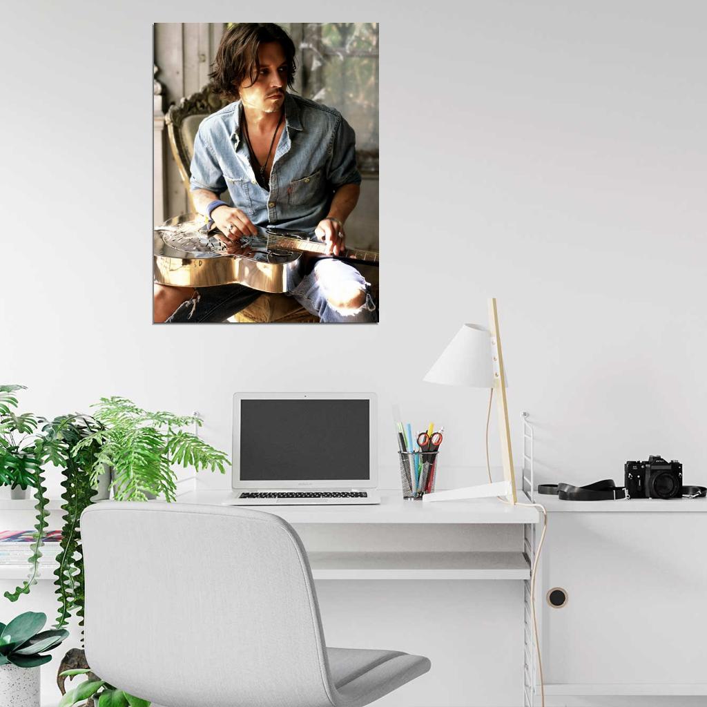 Johnny Depp Guitar Hot Charming Handsome Amazing Rare Wall Art Print Poster
