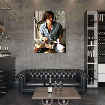 Johnny Depp Guitar Hot Charming Handsome Amazing Rare Wall Art Print Poster