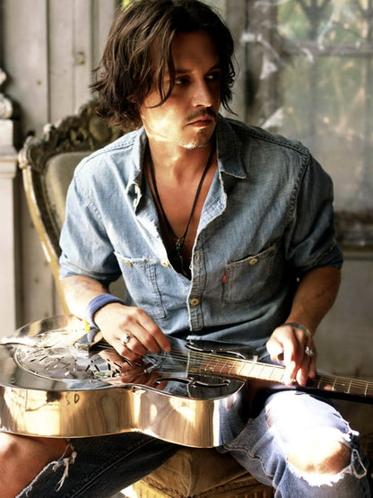 Johnny Depp Guitar Hot Charming Handsome Amazing Rare Wall Art Print Poster