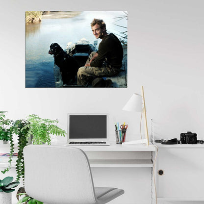 Jude Law Boat Dog River Smile Charming Handsome Rare Wall Art Print Poster