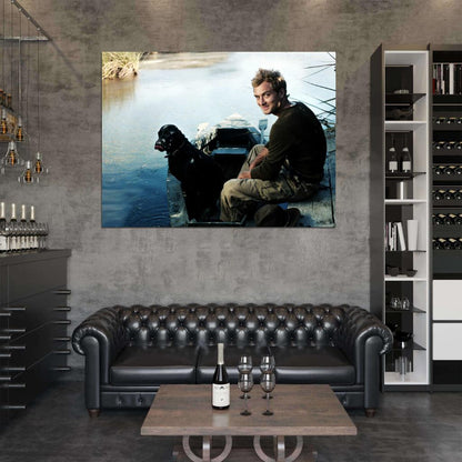 Jude Law Boat Dog River Smile Charming Handsome Rare Wall Art Print Poster