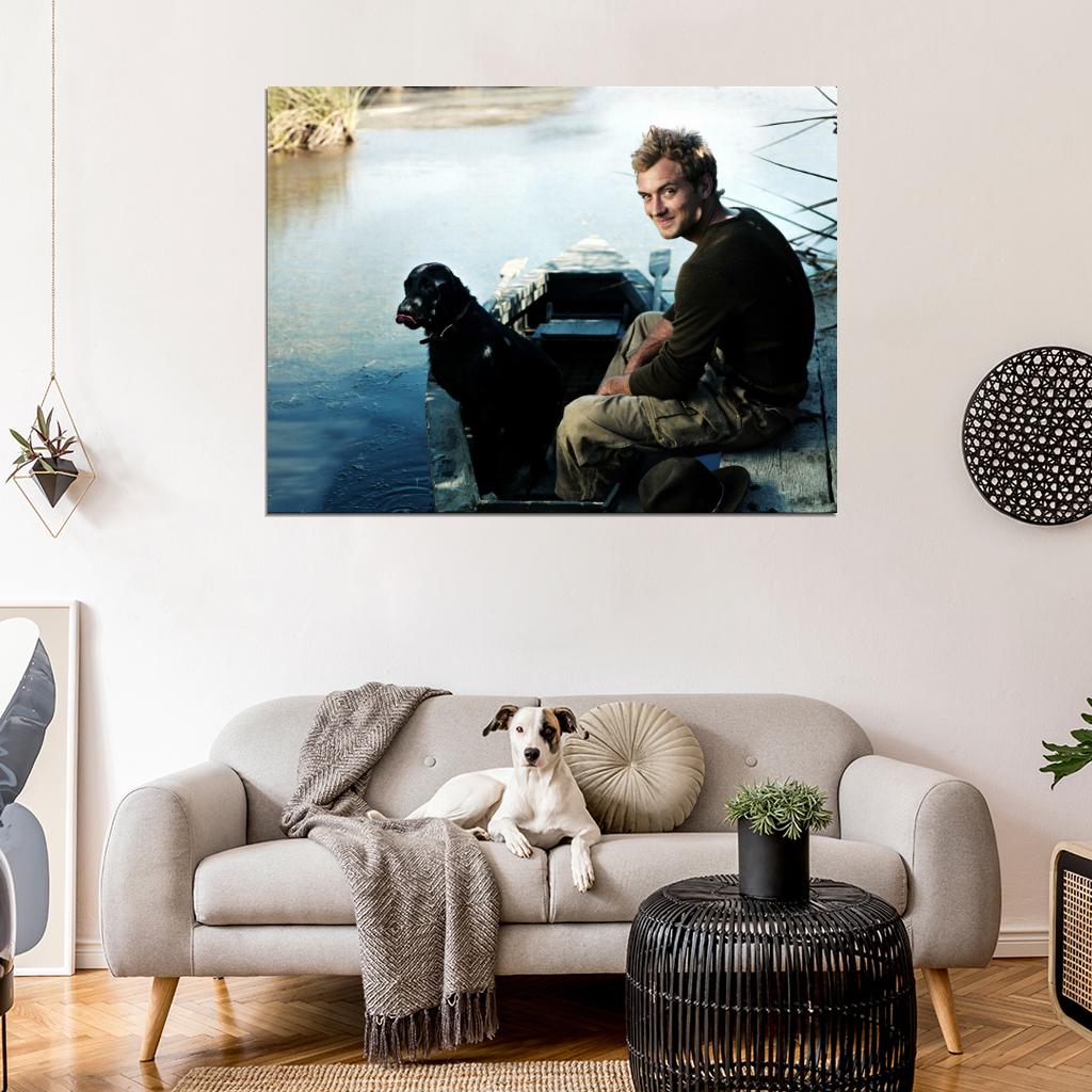 Jude Law Boat Dog River Smile Charming Handsome Rare Wall Art Print Poster