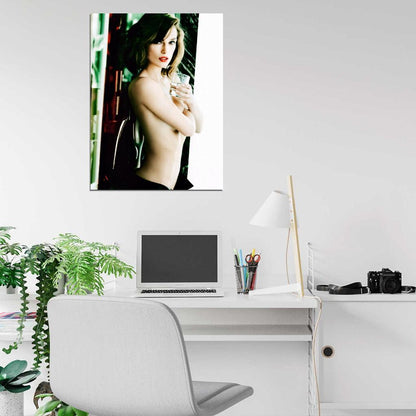 Keira Knightley Glass Hot Sexy Topless Elegant Actress Wall Art Print Poster