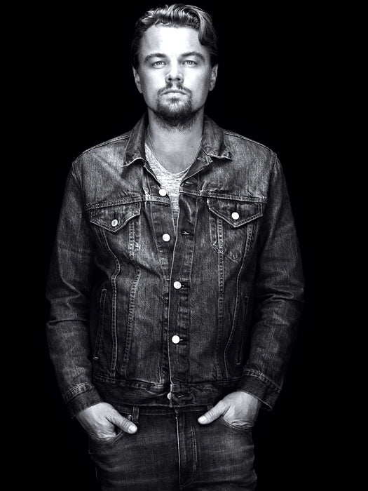 Leonardo DiCaprio BW Portrait Jacket Handsome Rare Wall Art Print Poster