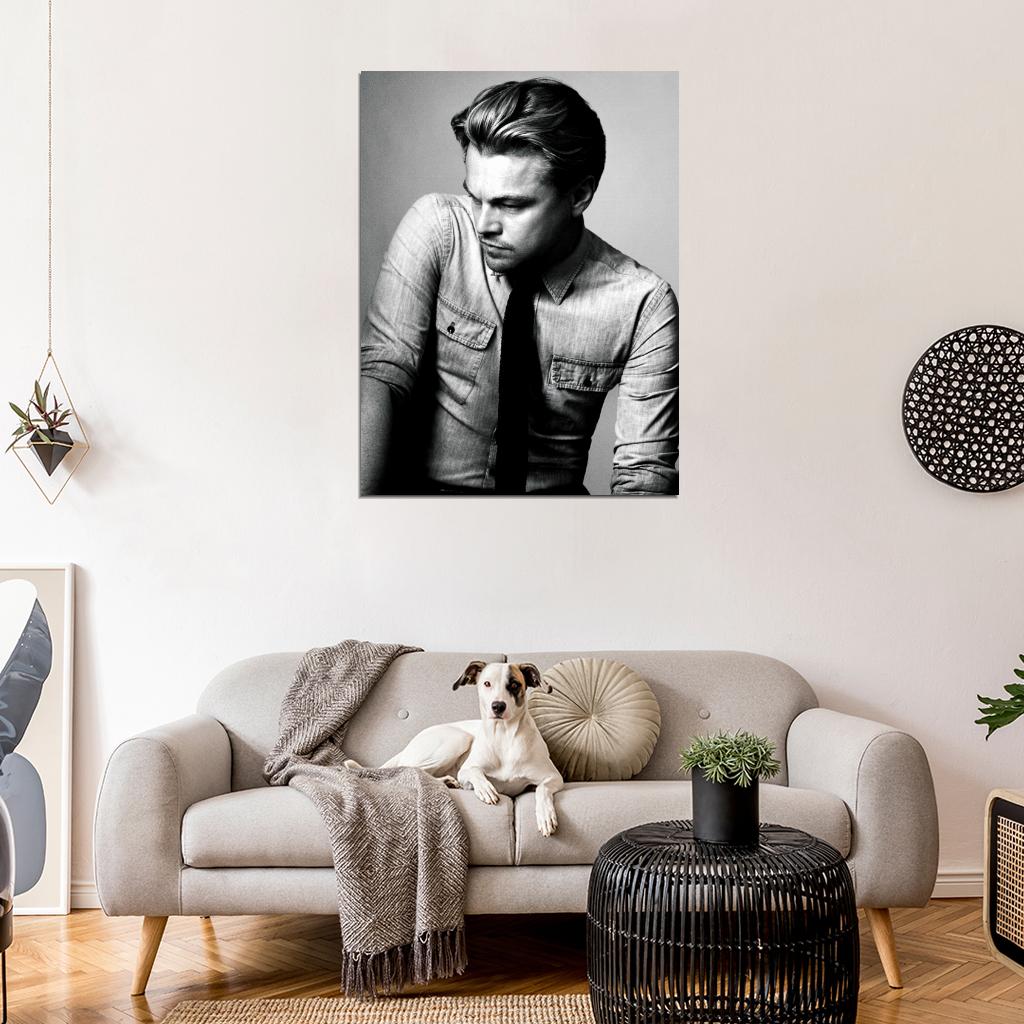 Leonardo DiCaprio Great BW Portrait Tie Handsome Rare Wall Art Print Poster