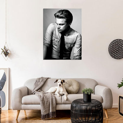 Leonardo DiCaprio Great BW Portrait Tie Handsome Rare Wall Art Print Poster