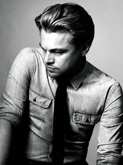 Leonardo DiCaprio Great BW Portrait Tie Handsome Rare Wall Art Print Poster