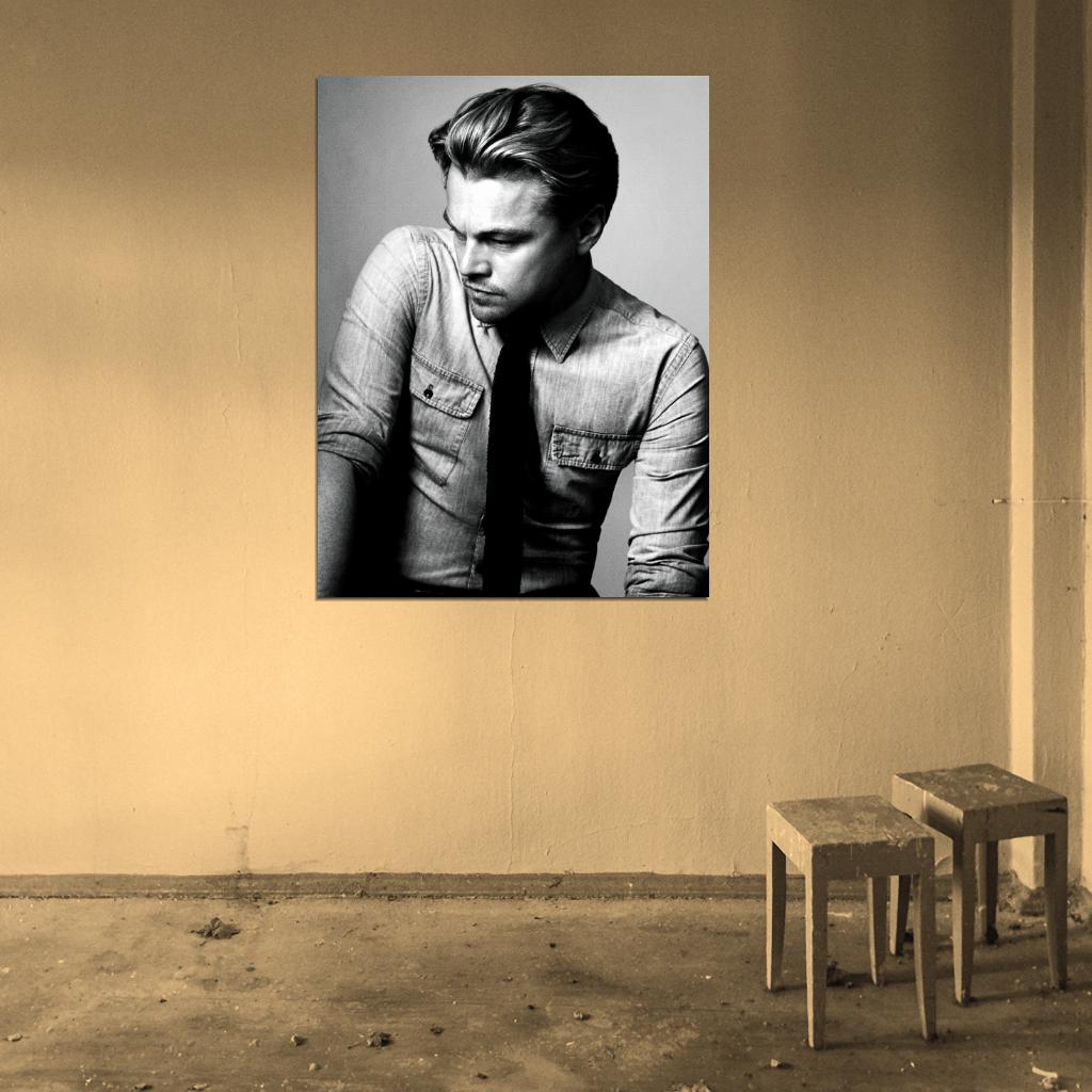 Leonardo DiCaprio Great BW Portrait Tie Handsome Rare Wall Art Print Poster