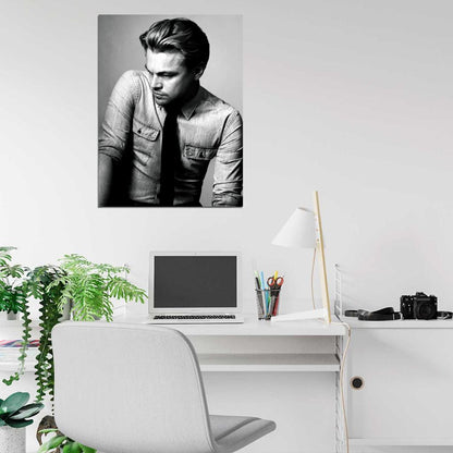 Leonardo DiCaprio Great BW Portrait Tie Handsome Rare Wall Art Print Poster