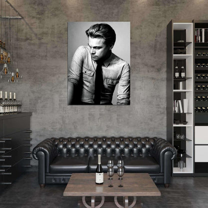 Leonardo DiCaprio Great BW Portrait Tie Handsome Rare Wall Art Print Poster