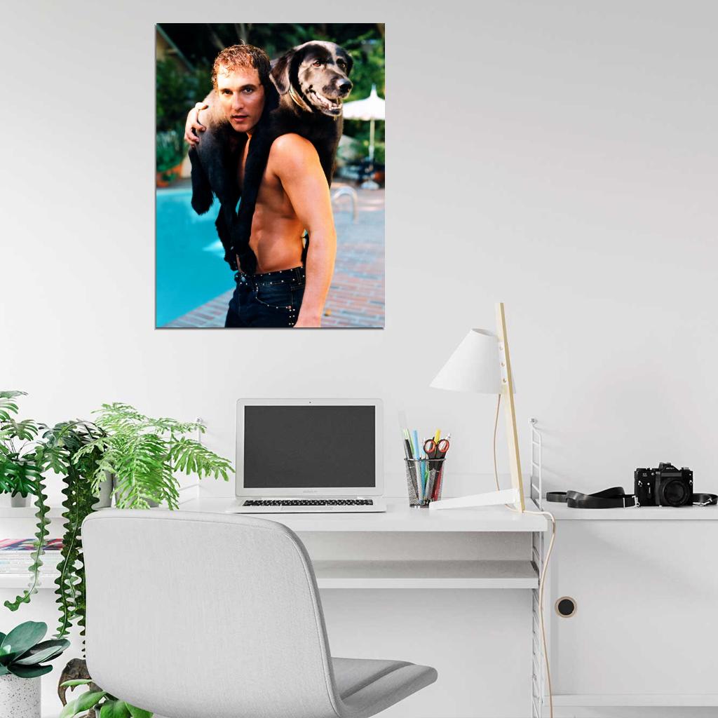 Matthew McConaughey Shirtless Hot Young Handsome Rare Wall Art Print Poster
