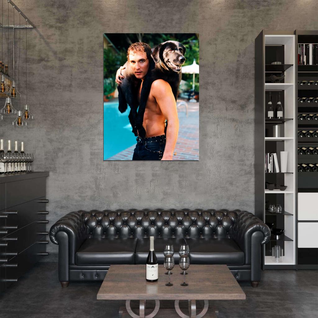 Matthew McConaughey Shirtless Hot Young Handsome Rare Wall Art Print Poster
