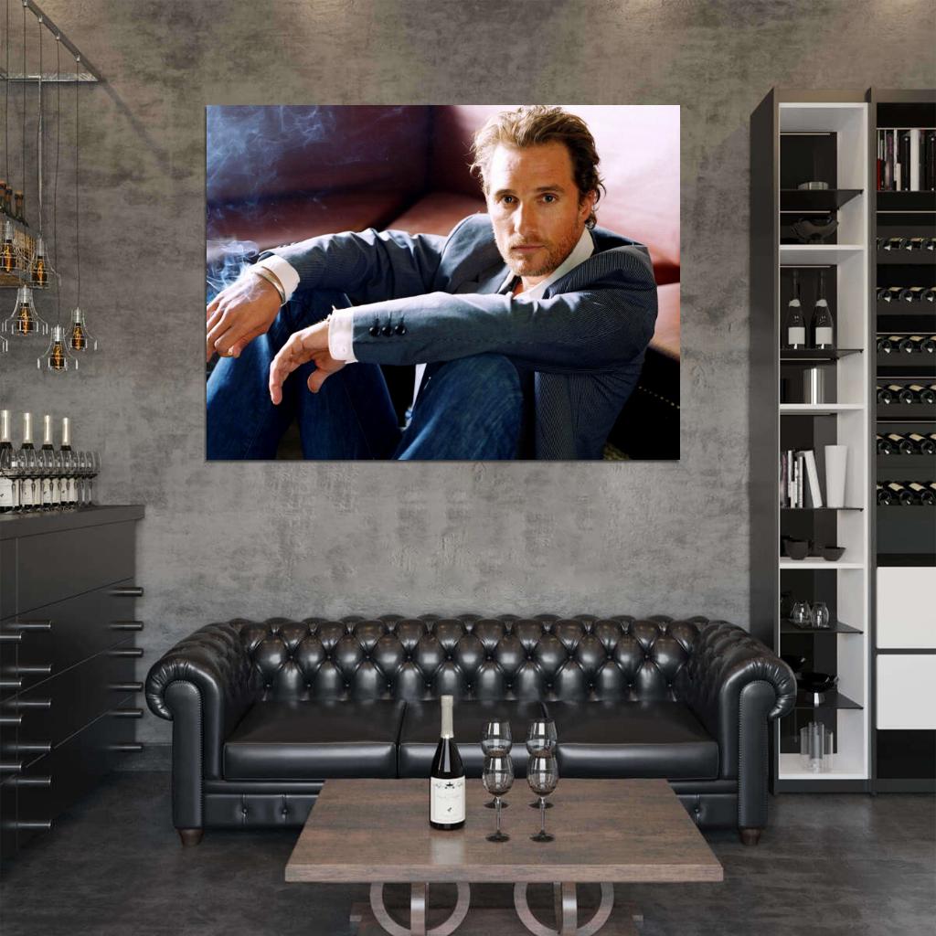 Matthew McConaughey Jacket Sofa Hot Handsome Actor Wall Art Print Poster