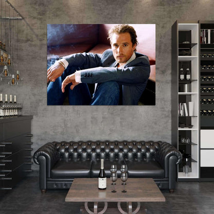 Matthew McConaughey Jacket Sofa Hot Handsome Actor Wall Art Print Poster