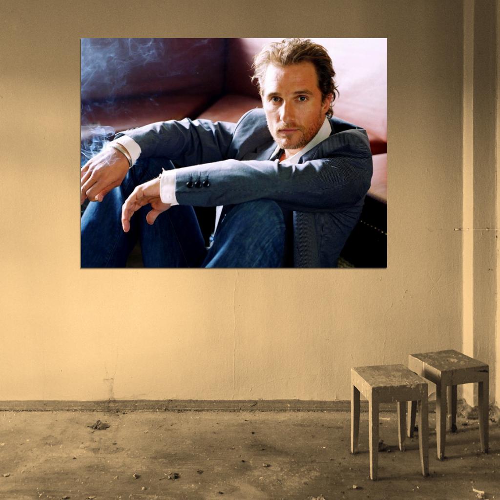Matthew McConaughey Jacket Sofa Hot Handsome Actor Wall Art Print Poster